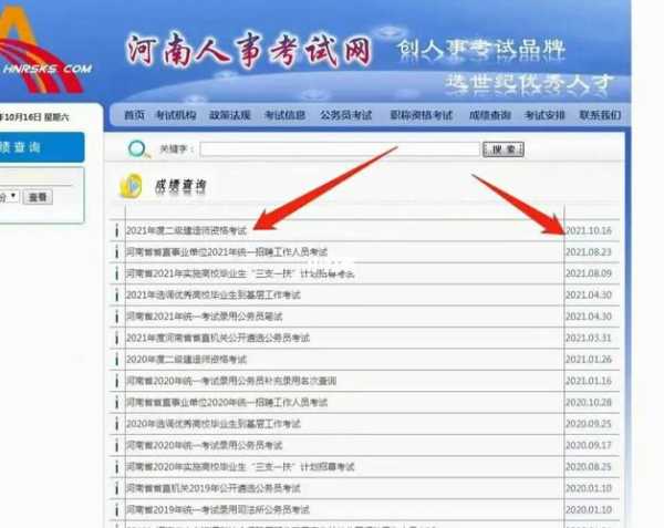 河南省二建考试成绩查询 2021年河南省公务员考试成绩？